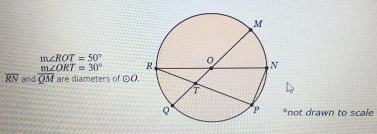 What is mQP? A.) 20° B.) 70° C.) 100° D.) 40° E.) 80°-example-1