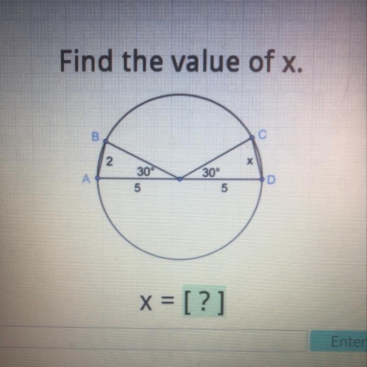 FIND THE VALUE OF X FOR THIS MATH QUESTION-example-1