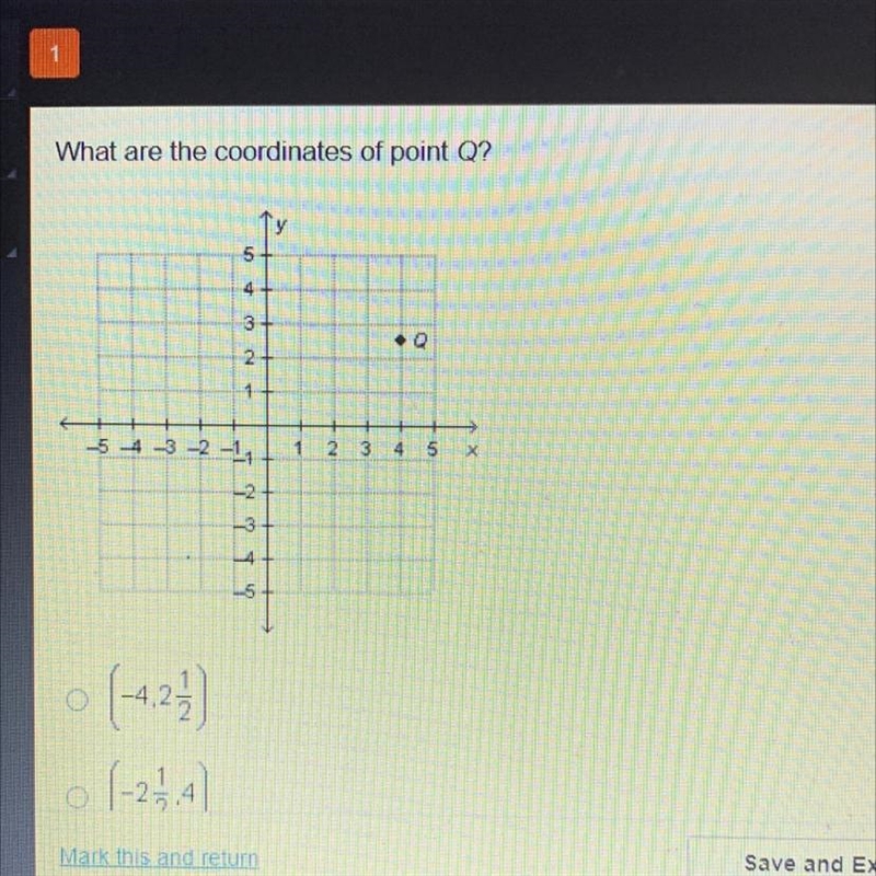 What are the coordinates of point Q? Save and Exit Next Submit and return-example-1