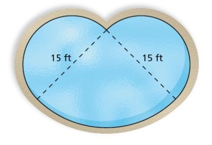 A fountain is made up of two semicircles and a quarter circle. Find the perimeter-example-1