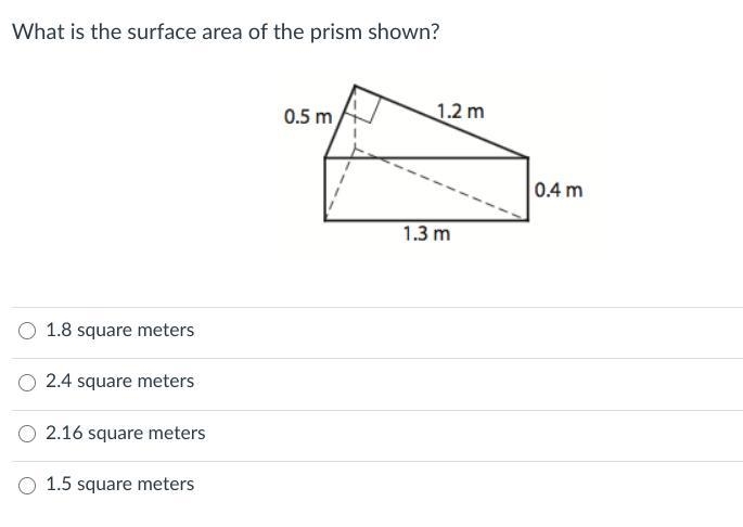 What is the surface area of the prism shown?-example-1