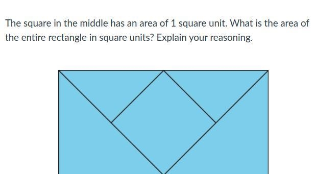 HELP!!!!!!! The square in the middle has an area of 1 square unit. What is the area-example-1