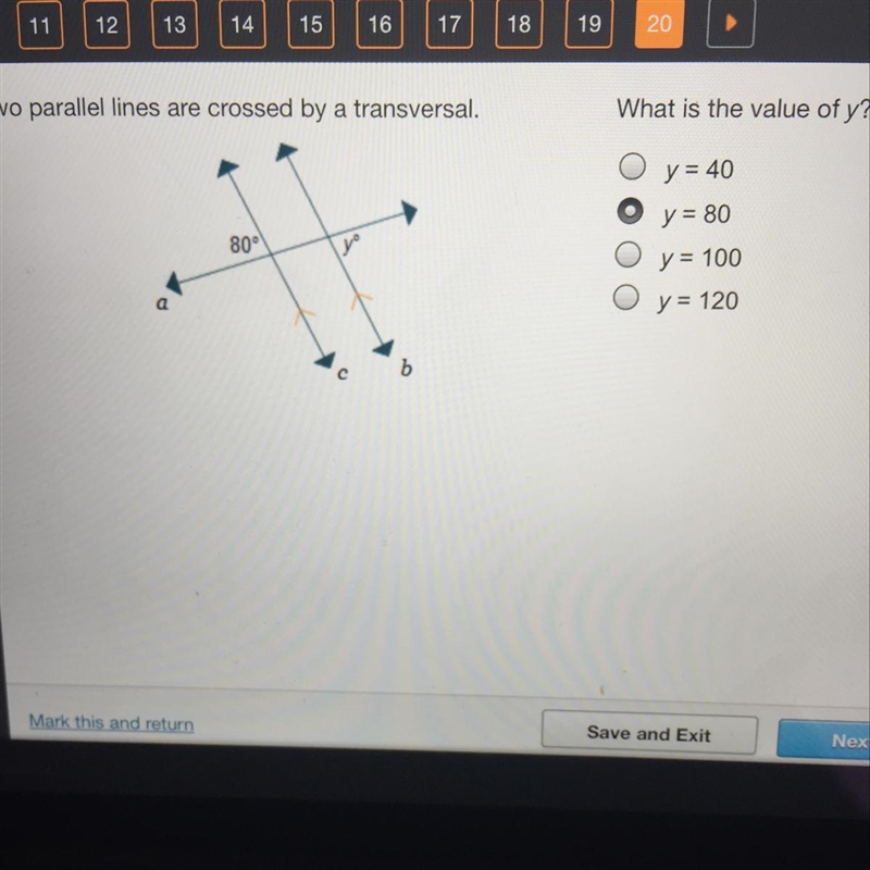 What is the value of y ?-example-1