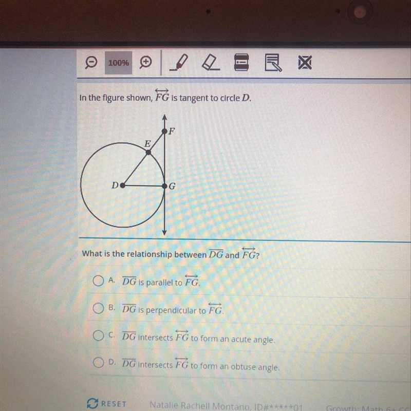 In the figure shown, FG is tangent to circle D. HELP ASAP!!-example-1