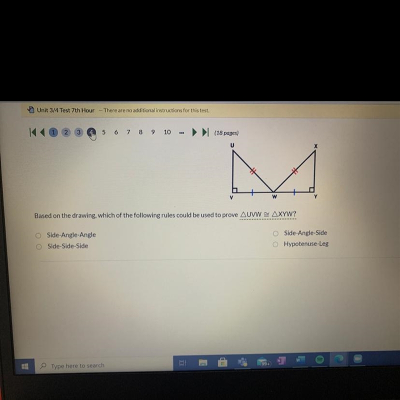 Based on the drawing, which of the following rules could be used to prove triangle-example-1