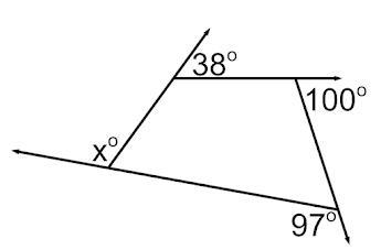 Find the missing exterior angle X-example-1