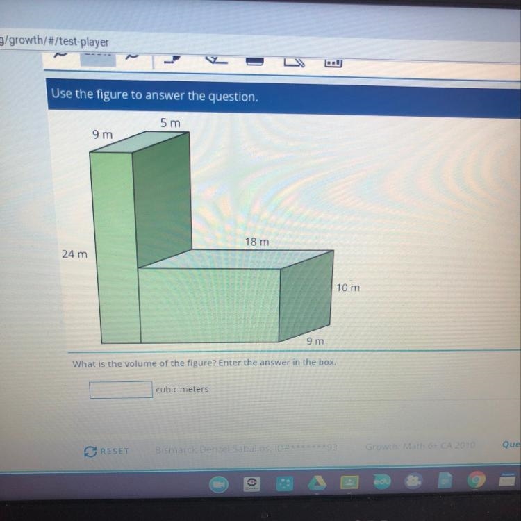 5 m 9 m 18 m 24 m 10 m 9 m What is the volume of the figure? Enter the answer in the-example-1