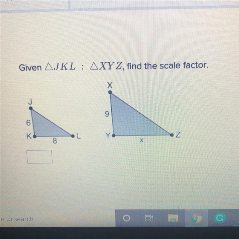 Please hurry! given AJKL : AXYZ, find the scale factor.-example-1