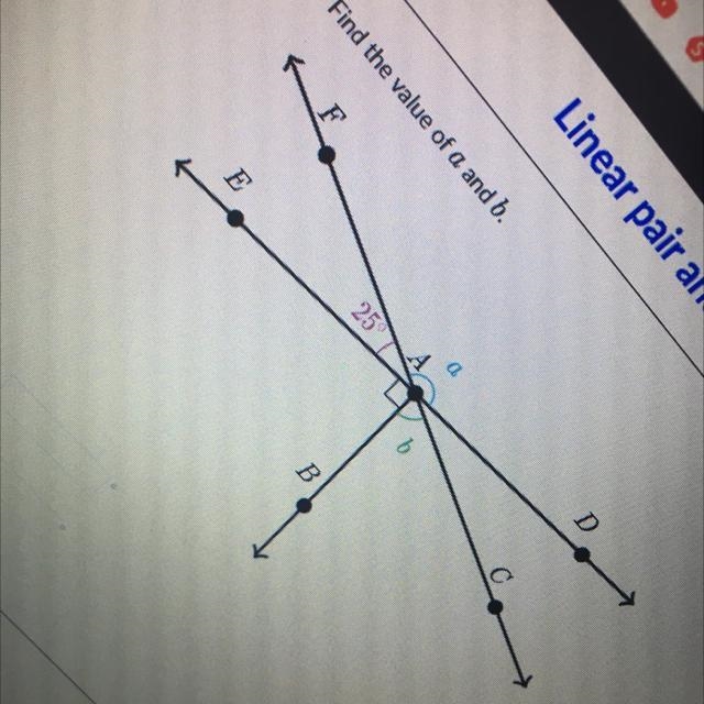 Find value of a and b-example-1