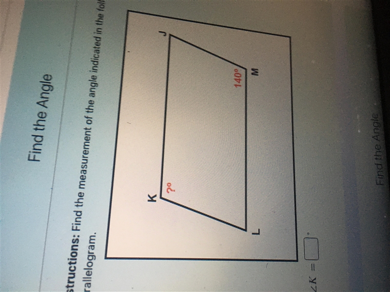 Find the measuremeant of the angle indicated??-example-1