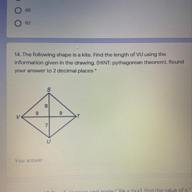 Find the length of VU-example-1