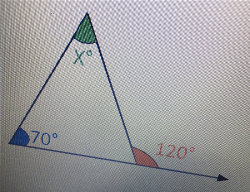 Need the answer ASAP!! Find the measure of the missing angle X-example-1