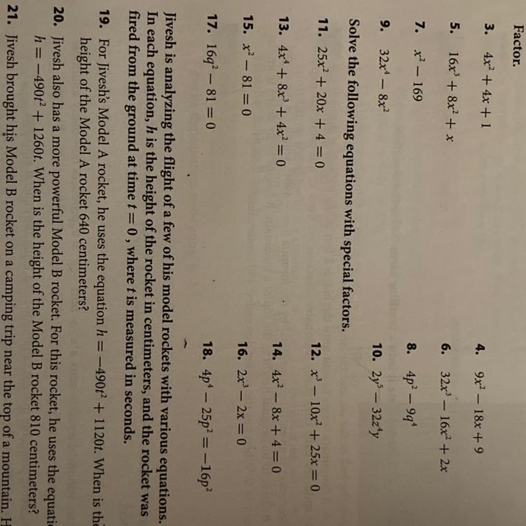 Solve the following equations with special factors: (I really need help with number-example-1