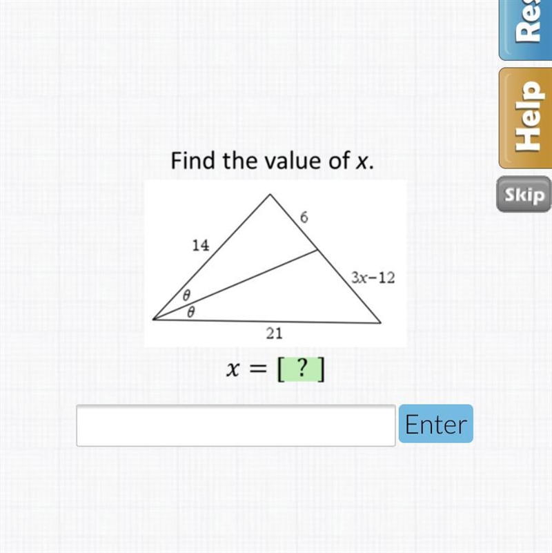 How do i find the value of x on this problem?-example-1