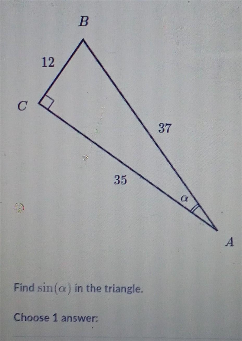 Find sin(a) in the triangle​-example-1