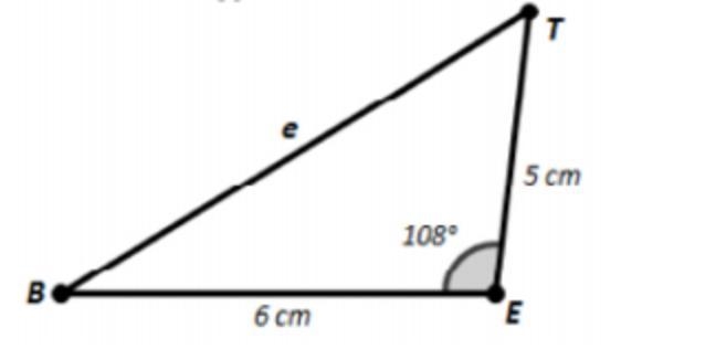 Determine the approximate value of e. 6.8 cm 7.3 cm 7.8 cm 8.9 cm-example-1