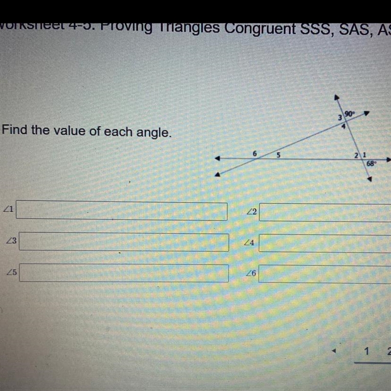 Find the value of each angle.-example-1