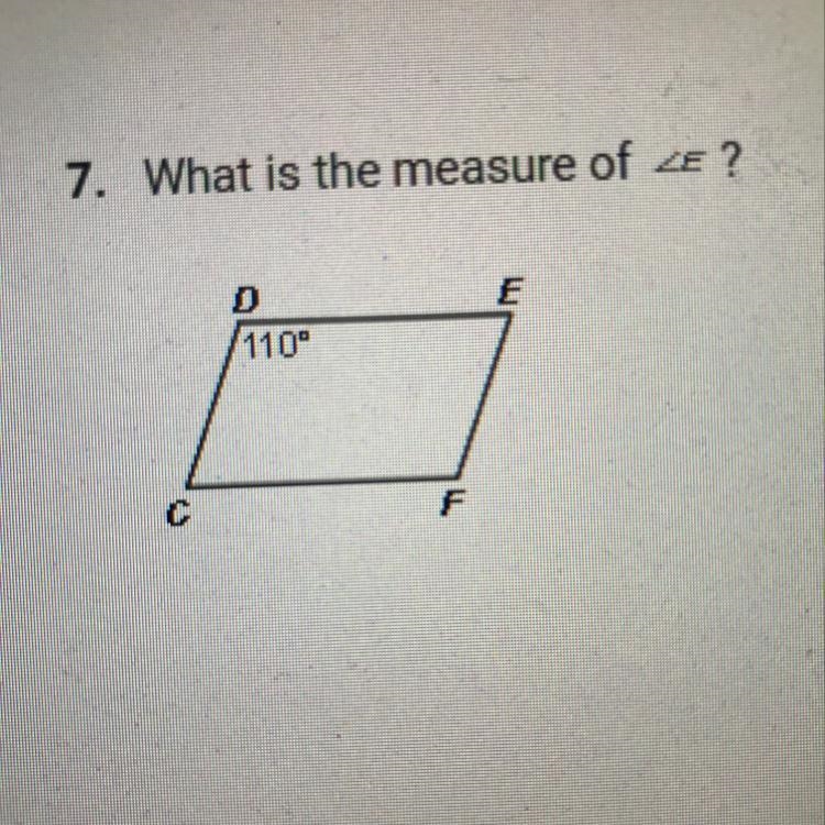 7. What is the measure of ZE ?-example-1