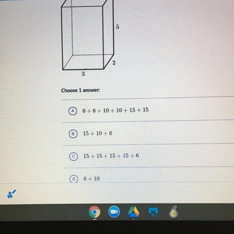 Which expression can be used to find the surface area of the following rectangular-example-1