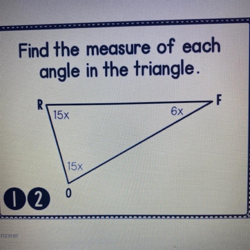 Find the measure of each angle in the triangle-example-1