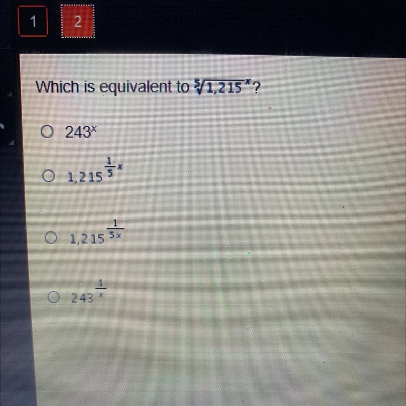 Which is equivalent to V1,215' ? 0 243 O 1,2155 O 1,2153 o 243 * 2437-example-1