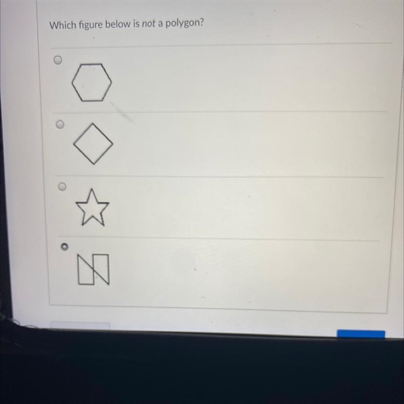 Which figure below is not a polygon? I-example-1