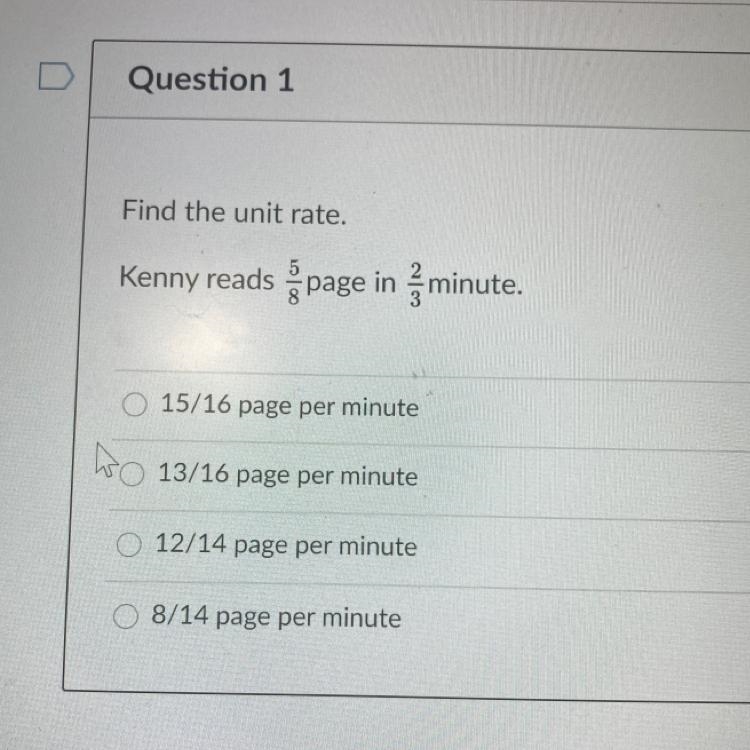 Find the unit rate. Kenny reads page in minute. please help look at the picture-example-1