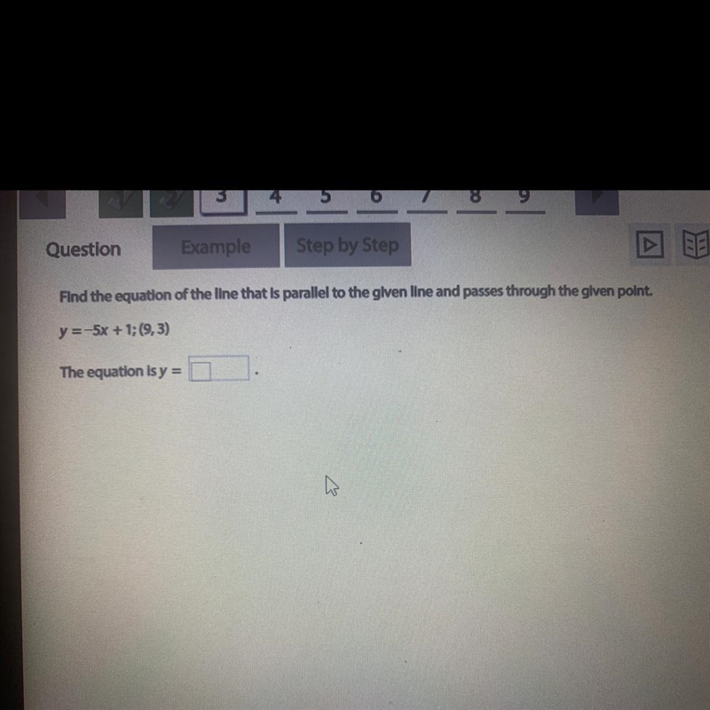 Find the Equation of the line that is parallel to the given line and passes through-example-1