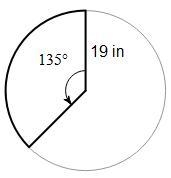 Find the area the sector. A. 38π in² B. 1083π4 in² C. 57π4 in² D. 1083π8 in²-example-1