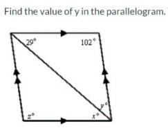 Find the value of Y in the parallelogram (explain your answer)-example-1