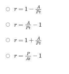 The formula A=P(1+r)t is used to show the total amount owed for a loan with a simple-example-1