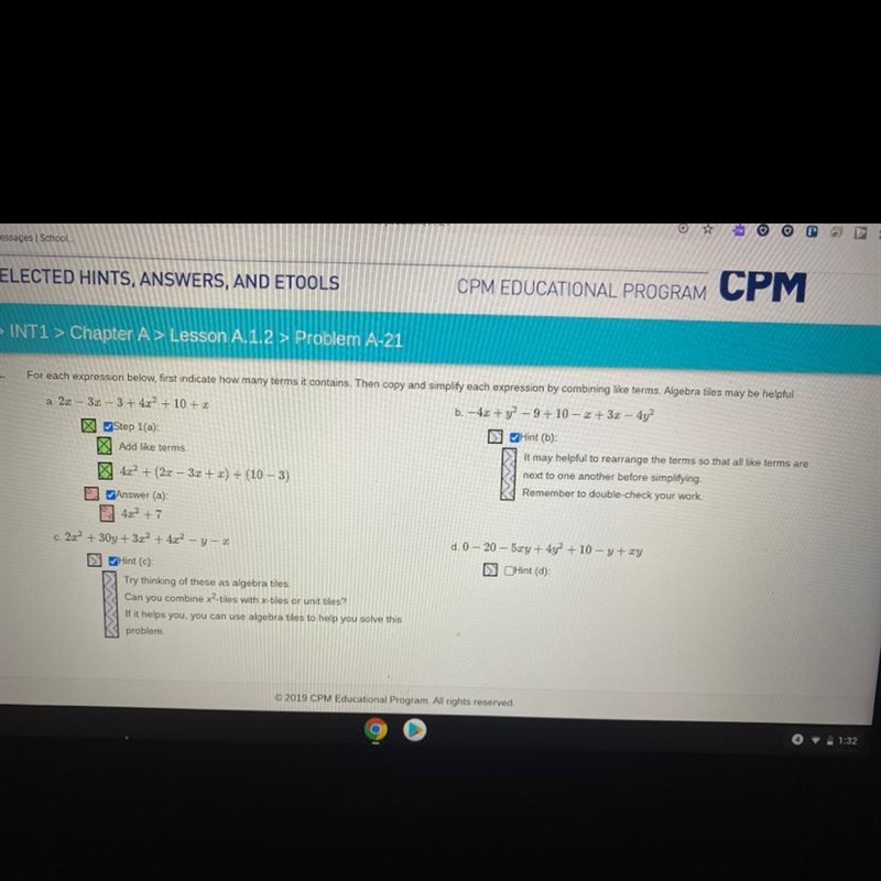 I need help with b and d-example-1