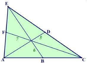 Given that B, D and F are midpoints, find the length of segment DA.-example-1