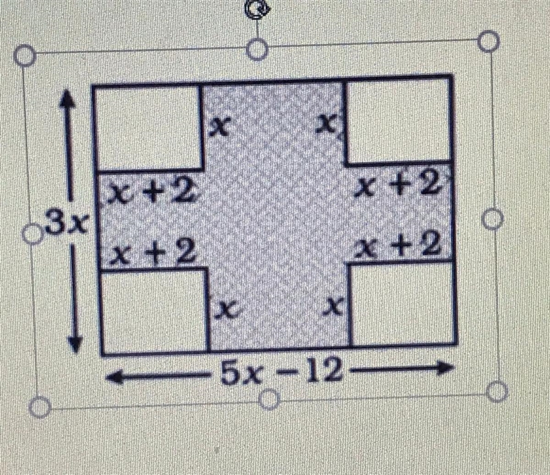 If x = 3cm, when what’s shaded area of this shape-example-1