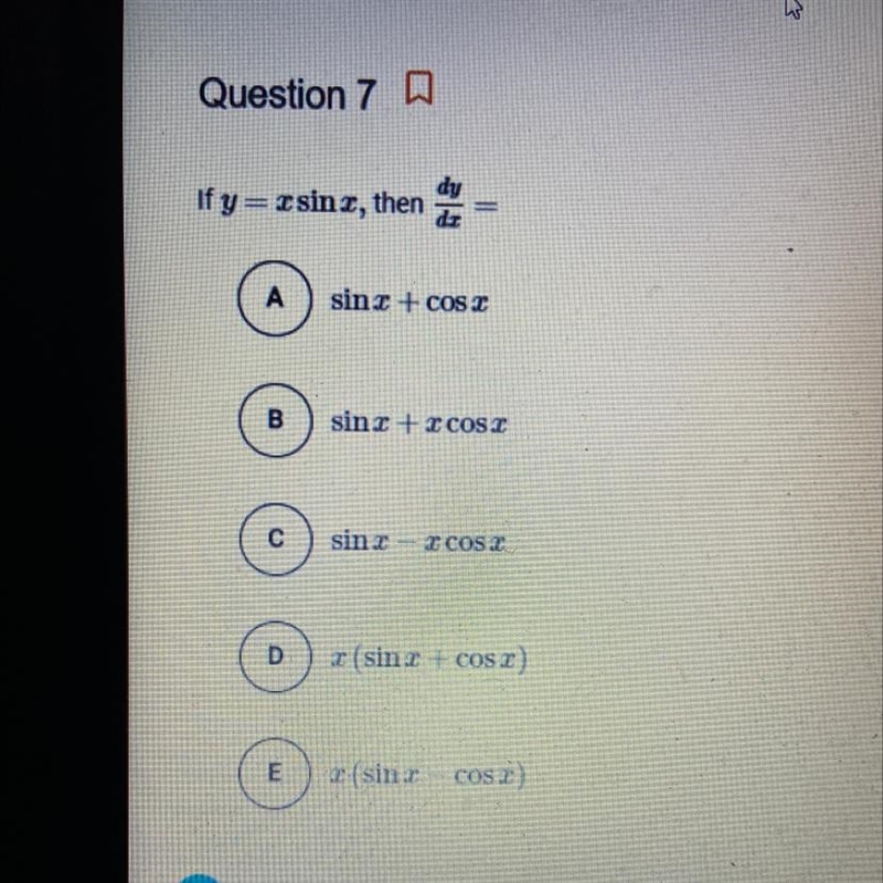 If y = xsin x, then dy/dx =-example-1