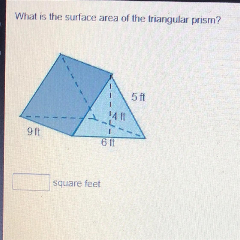 What is the surface area of the triangular prism? pls help!!-example-1