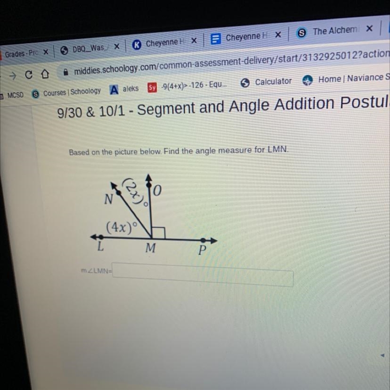 Based on the picture below. find the angle measure for lmn.-example-1