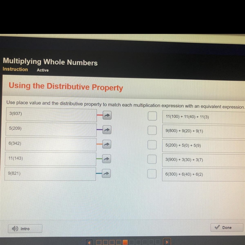 HELLLPPPPP HURRY PLLEEAASEEEE. Use place value and the distributive property to match-example-1