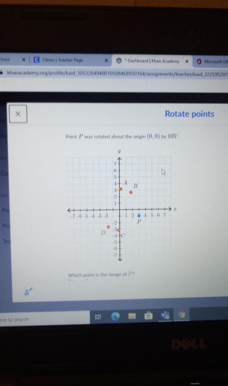 Which point is the image of P​-example-1