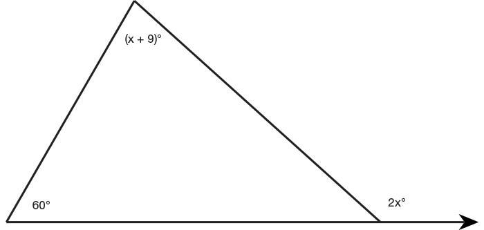 Find the measure of the exterior angle.-example-1