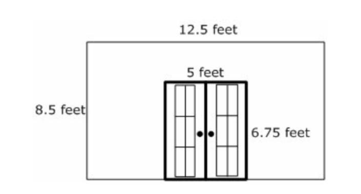 Mr. Trujillo wants to paint a wall which contains a french door in his breakfast area-example-1