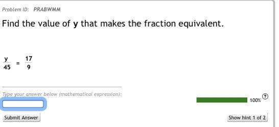 Find the value of Y that makes the fraction equivalent-example-1