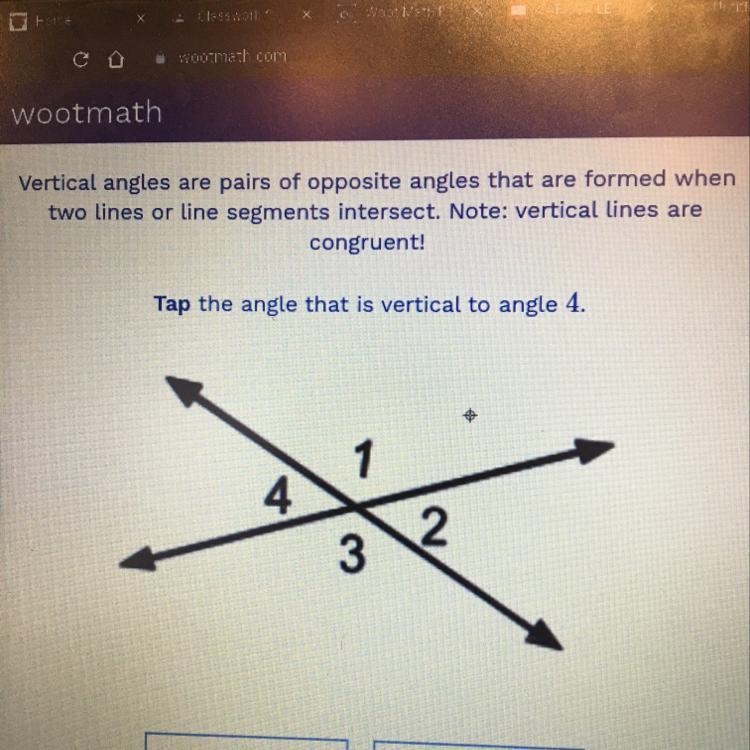 Tap the angle that is vertical to angle 4-example-1