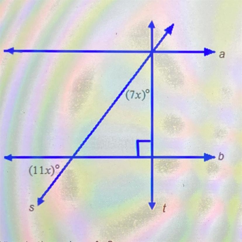 Lines a and b are parallel. what is the value x?-example-1