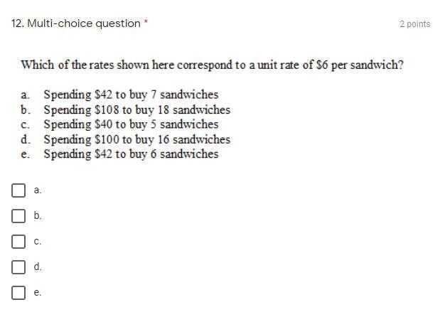 . Multi-choice question a. b. c. d. e.-example-1