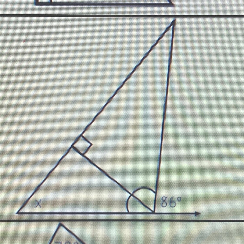 Find x in the triangle-example-1