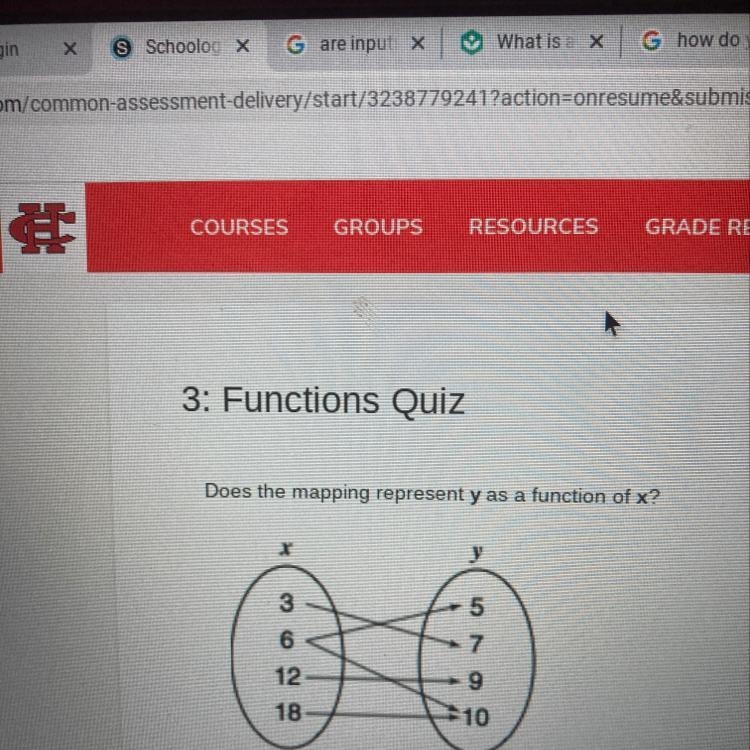 Does the mapping represent y as a function of x?-example-1