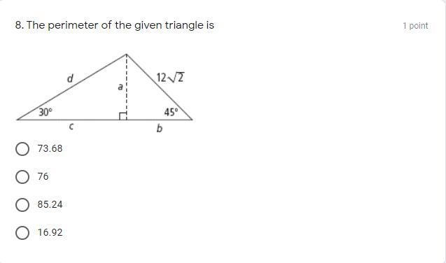 The perimeter of the given triangle is-example-1