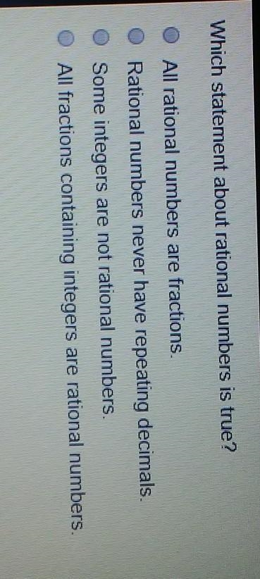 Which statement about rational numbers is true?​-example-1