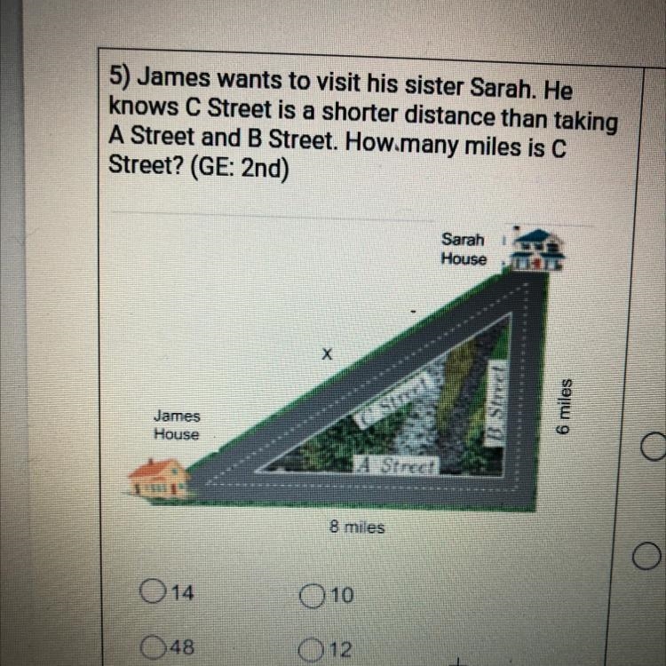 How many miles is C streets?-example-1